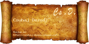 Csuhaj Dezső névjegykártya